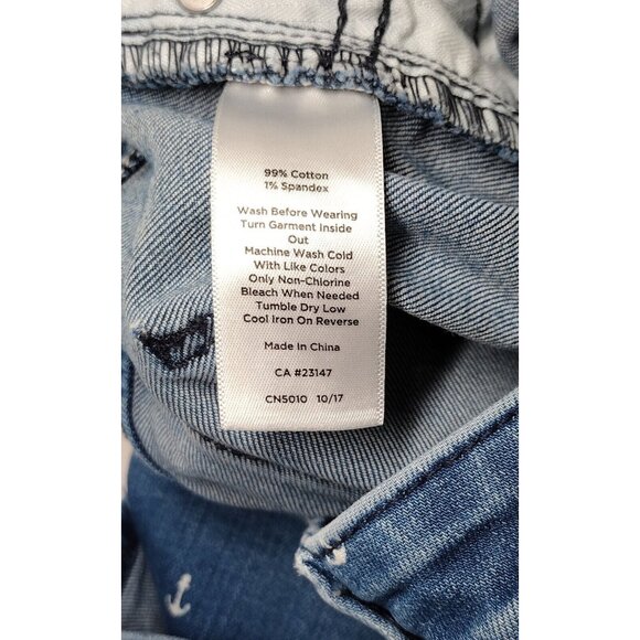 Talbots Flawless Slim Ankle Jeans Womens 12P Blue Denim Anchors Sailor - Picture 4 of 6